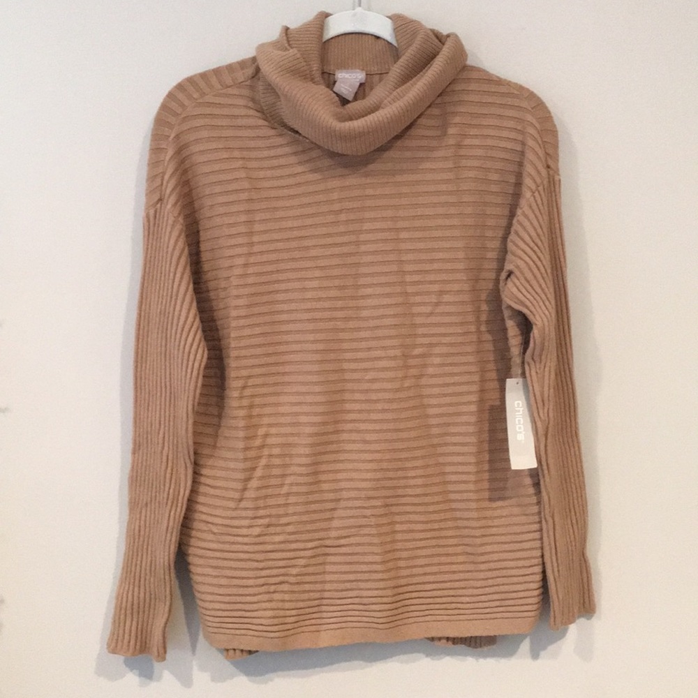 Chico’s light brown turtleneck sweater